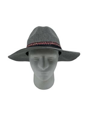 Quagga Hat Adult Adjustable Gray Wool‎ Green Label Round Sun Western Wide Brim